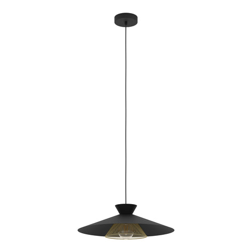 EGLO hanglamp Grizedale - e27 - ø 50 cm - zwart/goud - staal