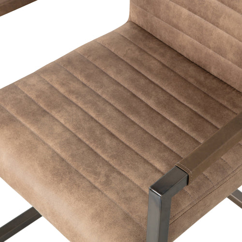 WOOOD eetkamerstoelen Bas - Leerlook - Taupe - Set van 6