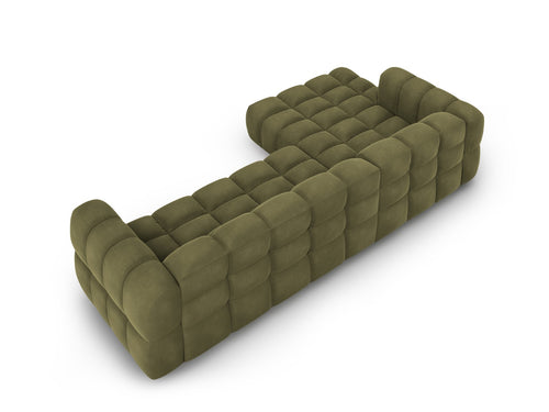 Cosmopolitan Design Modulaire hoekbank links Sky 4-zits, flueel, lichtgroen - 162x300x70cm