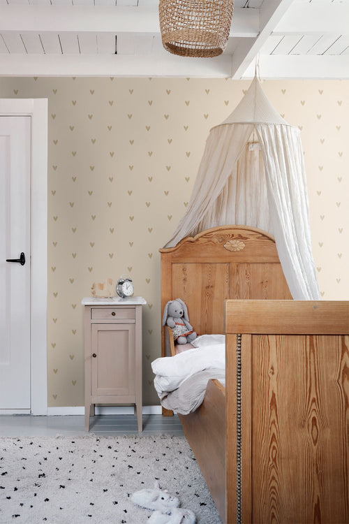 ESTAhome behang hartjes beige - 53 cm x 10.05 m - 139769