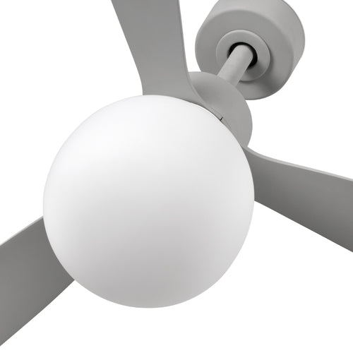 Faro Amelia Grote Ball Led Grijze Plafondventilator 20W 2700K, 6 Snelheden