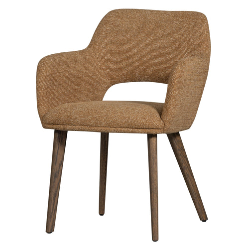 WOOOD eetkamerstoelen houten bruinen poot Murat - Geel - Set van 2 - vtwonen shop