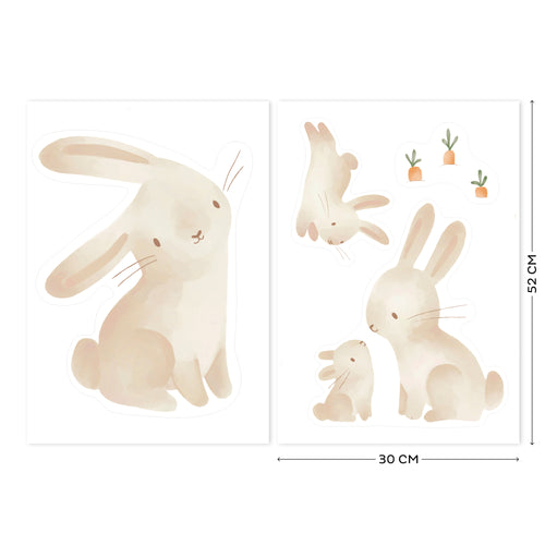 Little Dutch Luxe Muurstickers - Baby Bunny - Bruin/Wit - 30x52cm - vtwonen shop