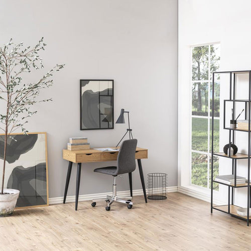 Lisomme Keet houten bureau naturel - met 3 lades - 110 x 50 cm - vtwonen shop