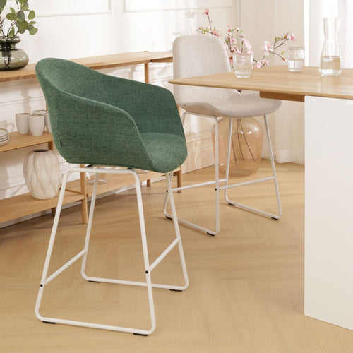 Nolon Nino-Otis Barkruk Donkergroen - met Armleuning - Wit - 65 cm - vtwonen shop