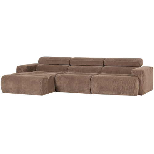 WOOOD chaise longue bank links Novi - Ribstof - Taupe - vtwonen shop