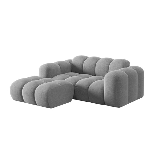 Cosmopolitan Design - Linker hoekbank Treno 2-zits, chenille lichtgrijs - 164x180x70cm