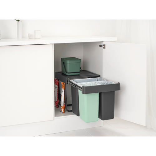 Brabantia Inbouw Prullenbak Sort & Go  - 10 + 10 + 20 l - vtwonen shop