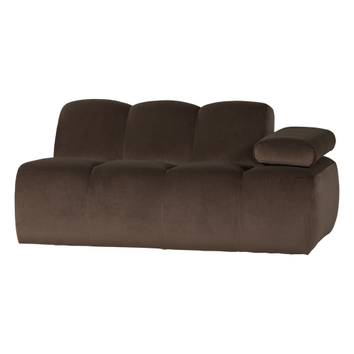 WOOOD 1,5-zits bank arm rechts Mojo - Velvet - Bruin - 74x164x97