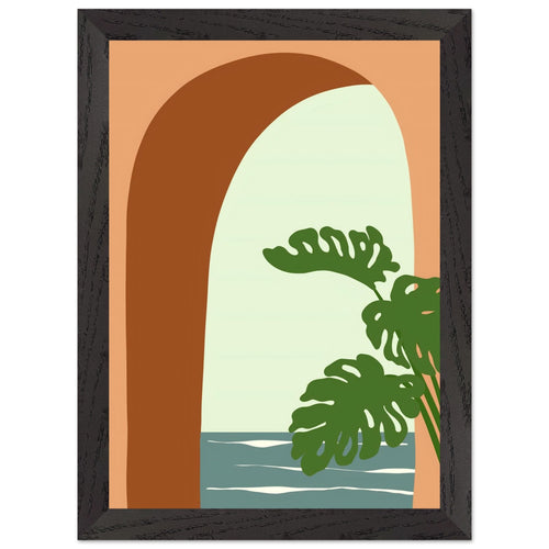 Artfulprints Poster met Lijst Boho – Minimal oasis   - A4 21x29.7 cm - Meerkleurig