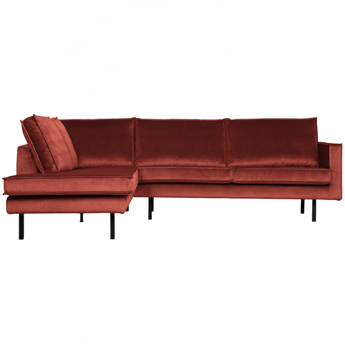 BePureHome hoekbank links Rodeo - Velvet - Chestnut - 85x266x86/213 - vtwonen shop