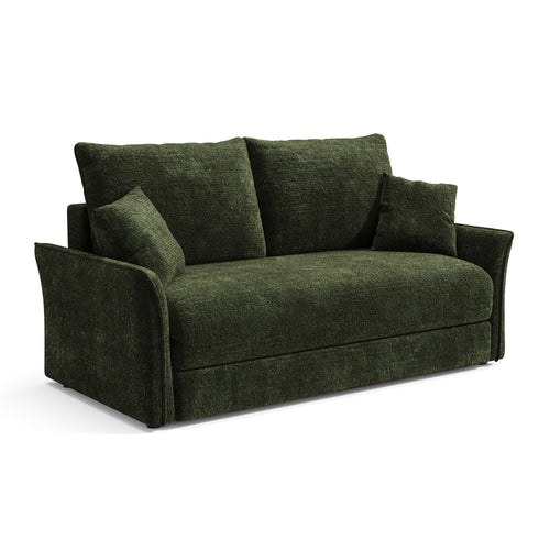 Premium Interiors - Slaapbank CHERY - getextureerd fluweel kaki 176.5cm