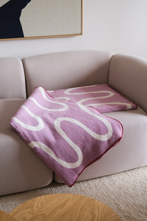 noo.ma SWIRL Katoenen deken - Lilac Fluff
