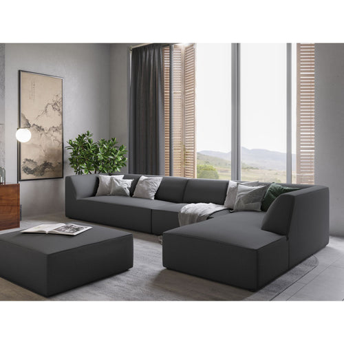 Cosmopolitan Design - Poef Siena structurele stof grijs - 93x93x40cm