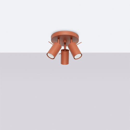 Sollux Lighting Plafondlamp RING 3P rood ochra - 19,5x19,5x18,5cm