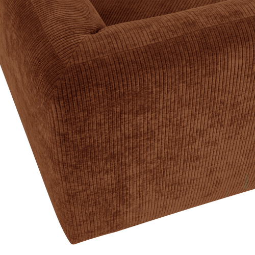 WOOOD hoekelement recht Mojo Base - Ribstof - Roestbruin - 74x105x105