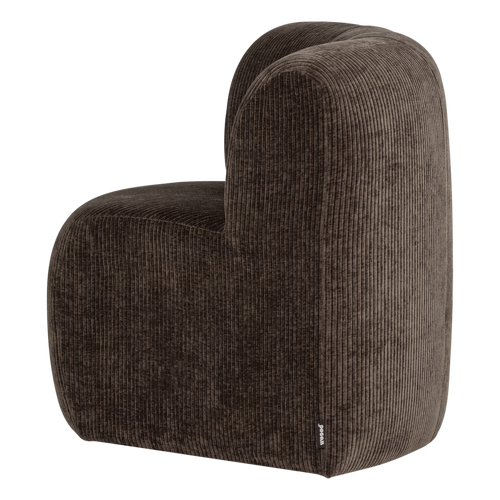 WOOOD eetbank hoek met rugleuning Mojo Base - Rib - Bruin - 83x80x80