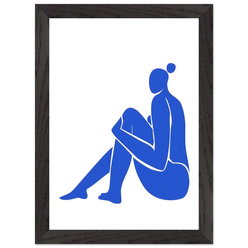 Artfulprints Poster met Lijst Matisse – The blue feminine flow   - A4 21x29.7 cm - Blauw