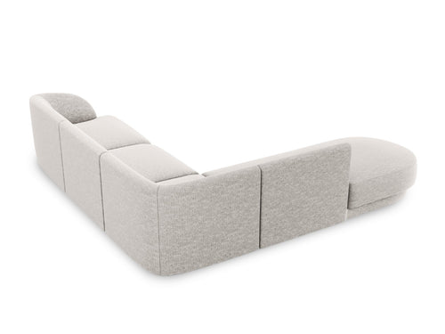 Micadoni linker hoekbank Miley 6-zits, chenille, lichtgrijs - 248x255x70cm