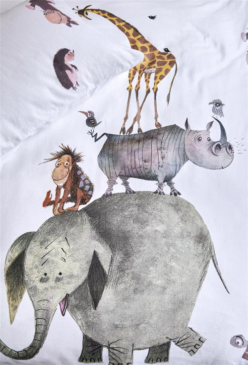 Beddinghouse x Fiep Amsterdam dekbedovertrek Dieren Stapelen - 140x200 cm - multi