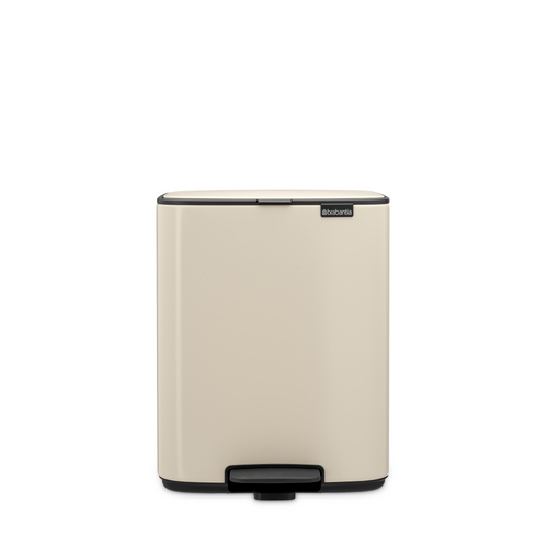 Brabantia Bo Pedaalemmer, 12 liter, stil sluitend, kunststof binnenemmer - Soft Beige