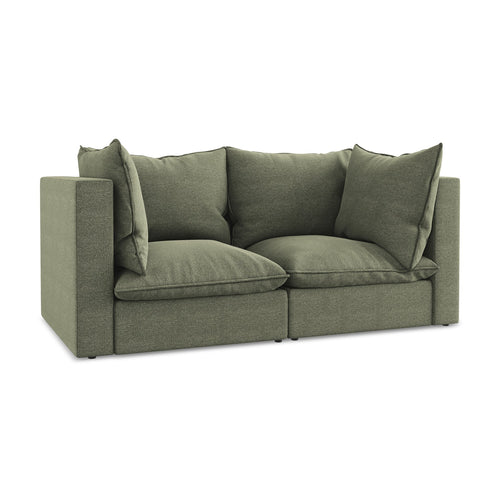 LaMiaSofa Tweezits modulaire bank Ravenna - bouclé - olijf - 180x90x77
