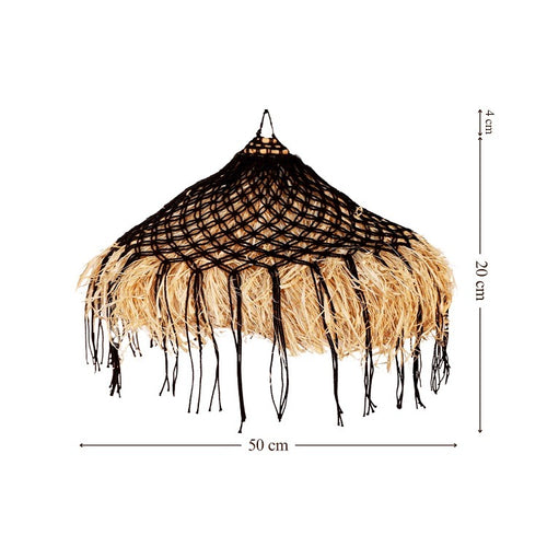 Furnilux Furni-SISAL – Handgemaakte Raffia Hanglamp Ø50 cm - Boho Natuurlijke Verlichting
