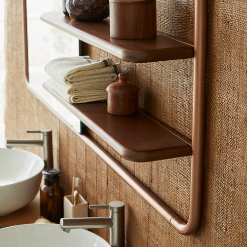 Tikamoon Spiegelrek van notenhout en messing - Donkerbruin - vtwonen shop