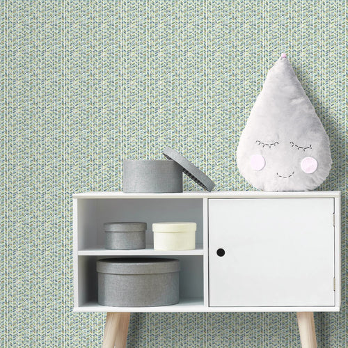 Sanders & Sanders behang zigzag motief groen -  - 641146