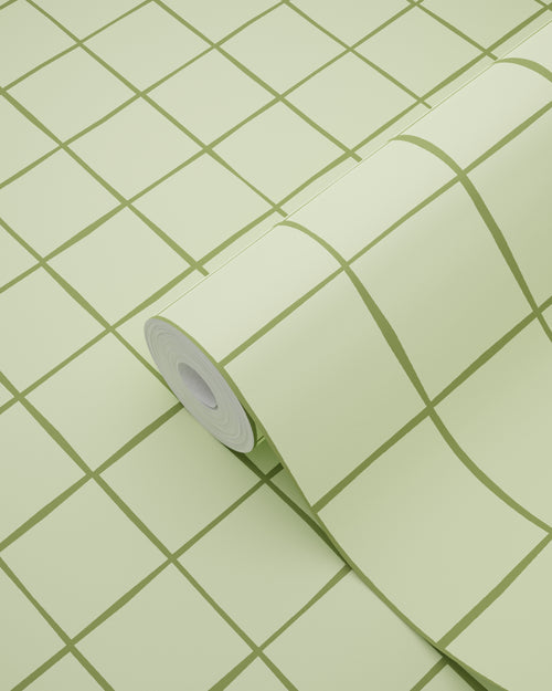 ESTAhome behang geblokt motief groen - 50 x 900 cm - 131592 - vtwonen shop