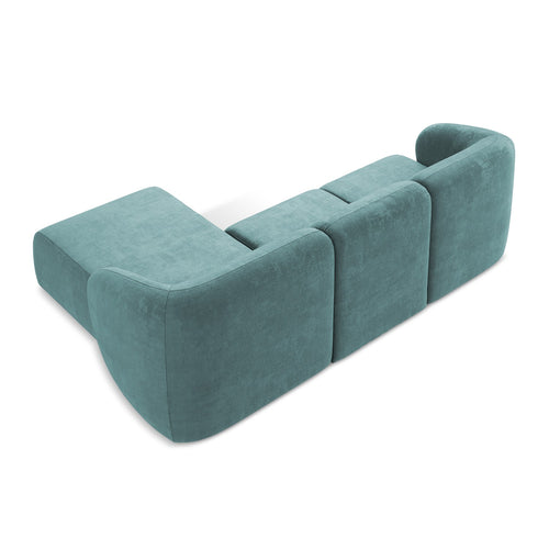 LaMiaSofa hoekbank rechts Cervo - chenille stof - jeans - 248x166x87