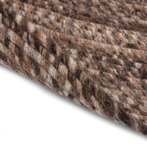 Interieur05  vloerkleed Gapo -Donkerbruin -gemeleerd- rond -wollen- 180 x 180 cm
