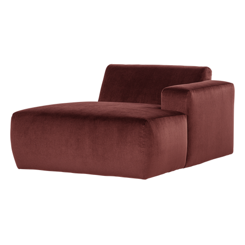 WOOOD chaise longue bank rechts Mojo Base - Velvet - K.bruin - 74x112x162