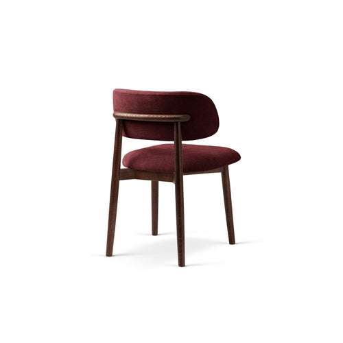 Set van 2 stoelen Evan chenille bordeaux - 51x49.5x77cm