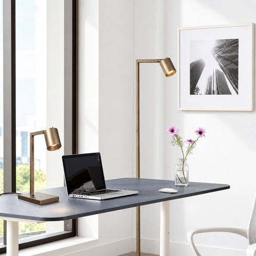Searchlight vloerlamp Office - 1 lichts - 22  x 120   cm - brons