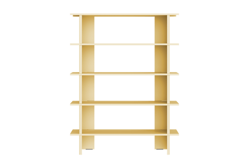 noo.ma Hes Boekenkast 5-planken - Butter Yellow, 120 x 37 x 156 cm