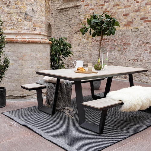 Buitenkleed Border - Zwart/grijs/wit - dubbelzijdig - EVA Interior - 160 x 230 cm