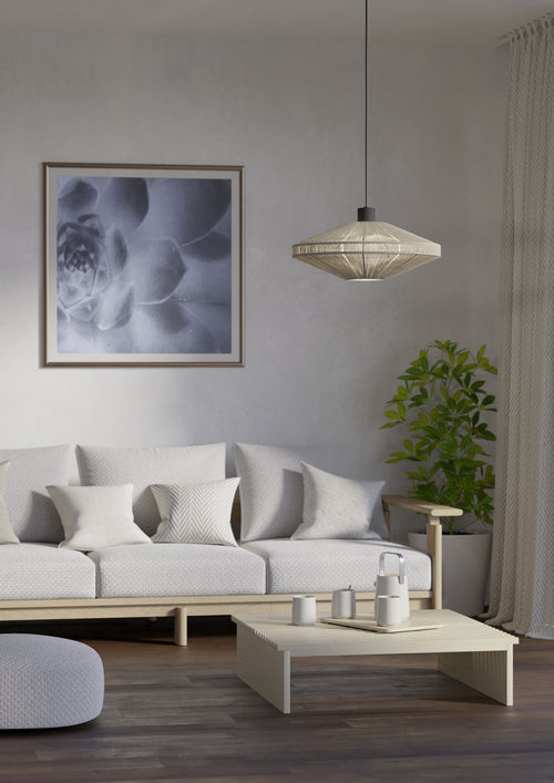 EGLO hanglamp Midsumer - e27 - ø 38 cm - zwart/crème - textiel