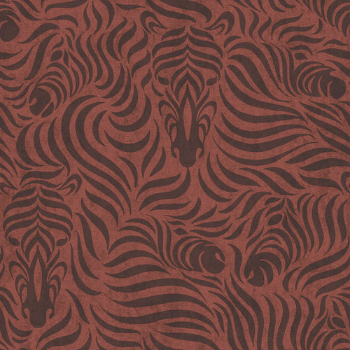 Sanders & Sanders behang zebra's terracotta en zwart - 53 cm x 10 m - 640520 - vtwonen shop