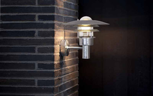 Nordlux Lønstrup Wandlamp Buiten | Ø32cm | E27 | IP44 | Verzinkt | Seaside