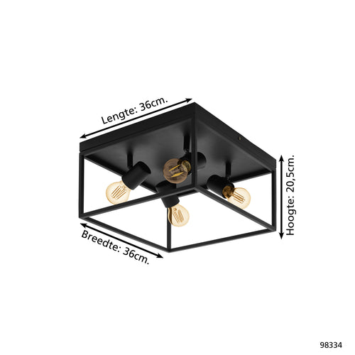 EGLO plafondlamp Silentina - e27 - 36 cm - zwart