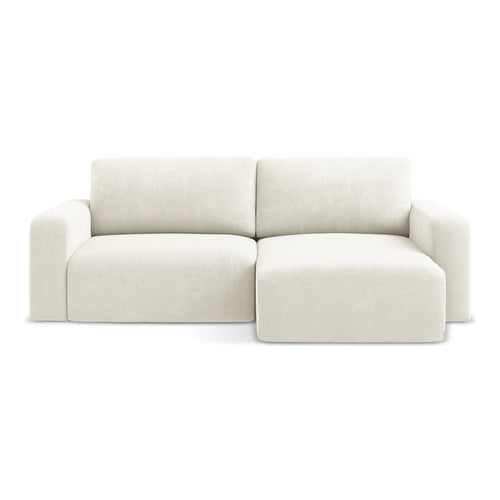 LaMiaSofa hoekbank rechts Ostia - chenille stof - wit - 244x149x79