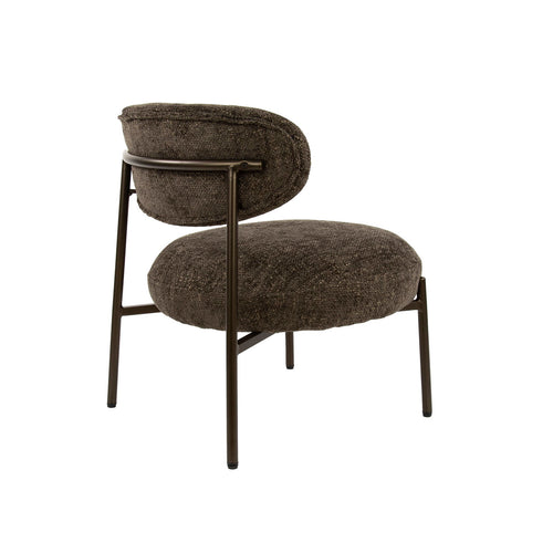 Giga Meubel Fauteuil Round Tissee - Bruin Stof - 62x67x71cm