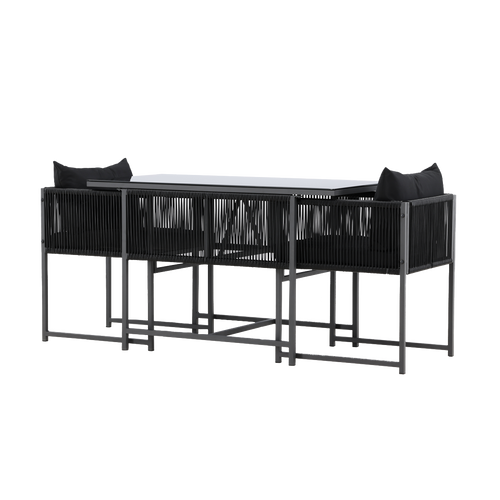 Nest outdoor Ragnar Tuinset 3 Delig Met Zitkussens - Zwart - vtwonen shop