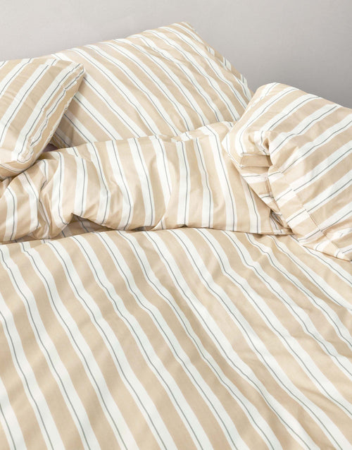 Marc O'Polo Steffe dekbedovertrek - Lits-Jumeaux - 240x200/220 cm - Dark Sand