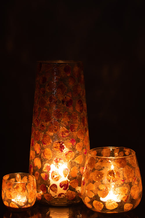 J-Line vaas Gerard - glas - amber - 36.5 cm hoog - vtwonen shop