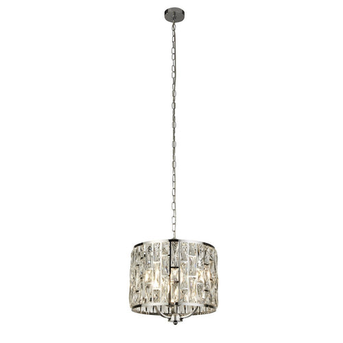 Searchlight BIJOU - 3-lichts chromen plafondlamp met kristalglas
