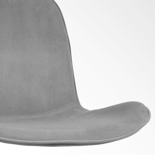 Nolon Nout-Fé Bureaustoelen Set van 2 - Velvet Grijs - Zwart Onderstel