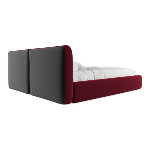 LaMiaSofa Bed met opbergruimte Milano - velours - bourgondië - 200x228x82