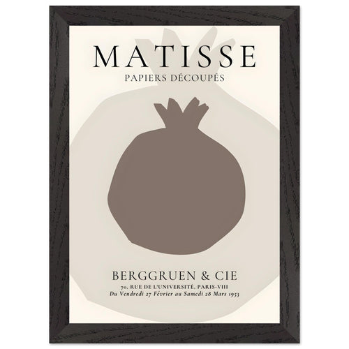 Artfulprints Poster met Lijst Matisse – Still fruit   - A4 21x29.7 cm - Grijs